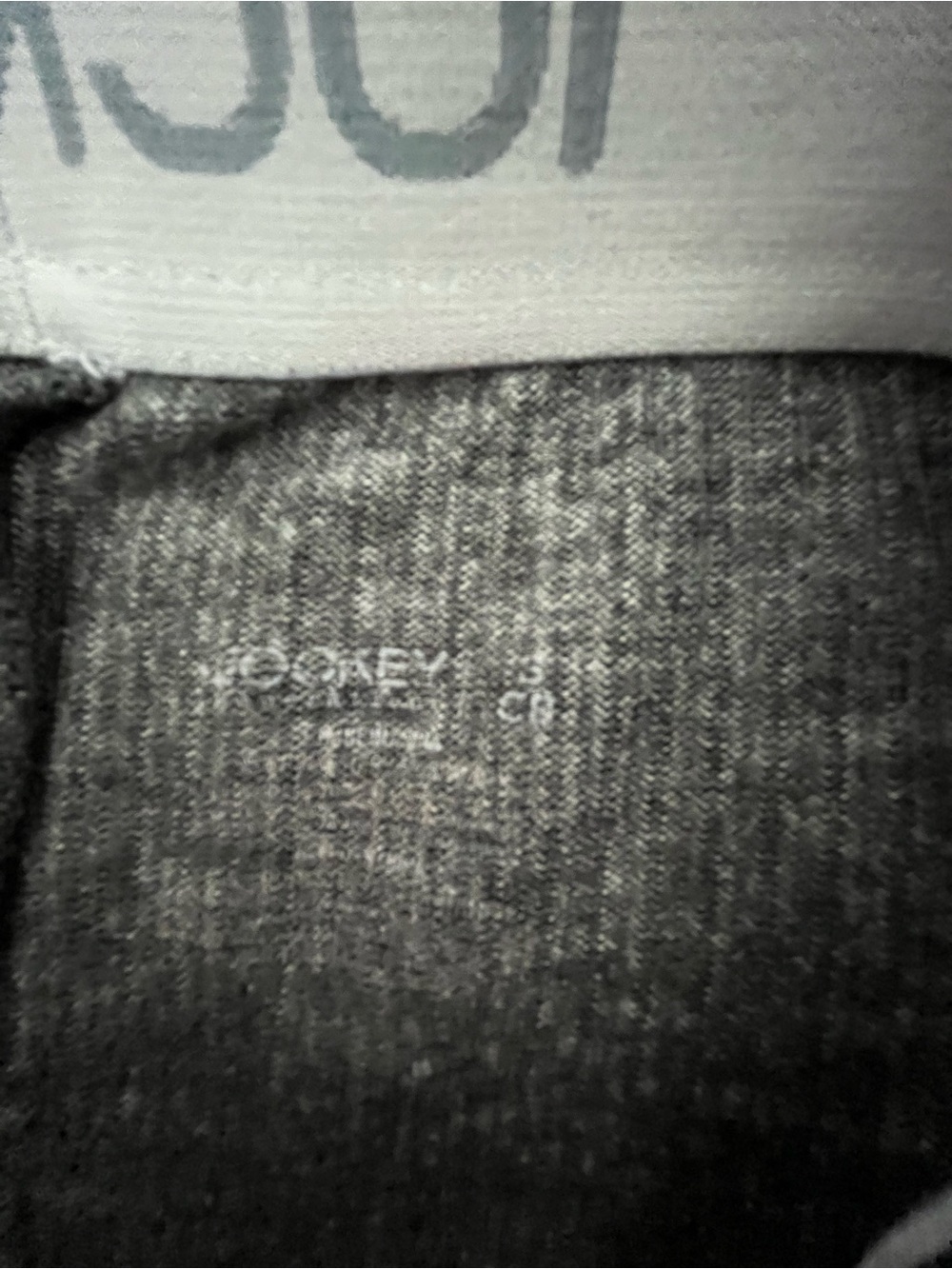 Jockey- Ribbed Dark Gray Lounge Shorts with White Trim - Picture 3 of 3